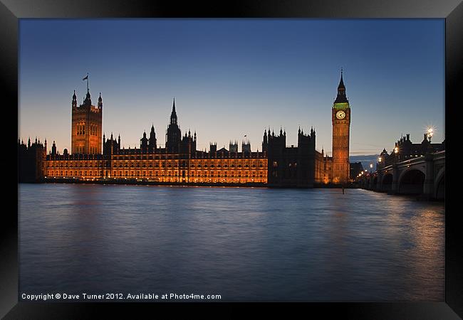 Houses of Parliament, London Framed Print by Dave Turner