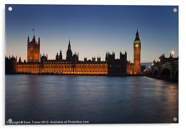 Houses of Parliament, London Acrylic by Dave Turner