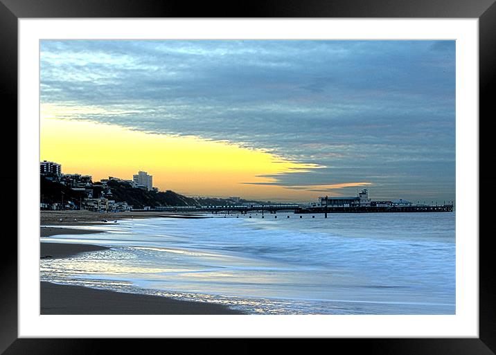 Bournemouth at Sunrise Framed Mounted Print by Jennie Franklin