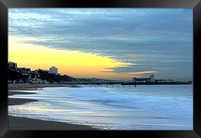 Bournemouth at Sunrise Framed Print by Jennie Franklin