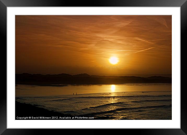 Saunton Sands Surfers Framed Mounted Print by Dave Wilkinson North Devon Ph