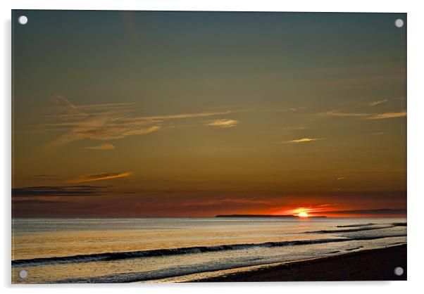 Lundy Island Sunset Acrylic by Dave Wilkinson North Devon Ph
