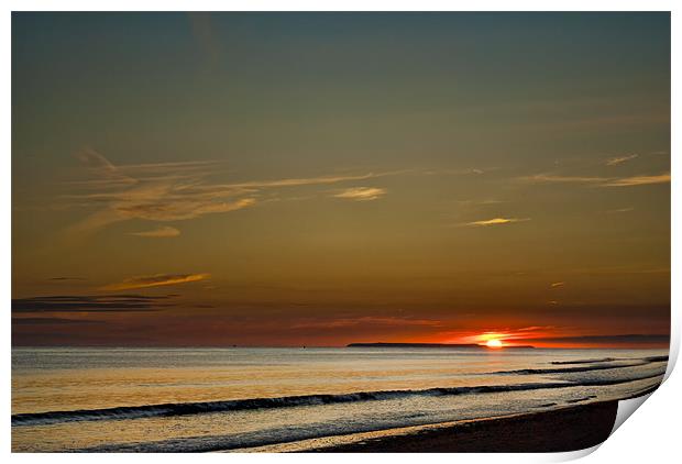 Lundy Island Sunset Print by Dave Wilkinson North Devon Ph