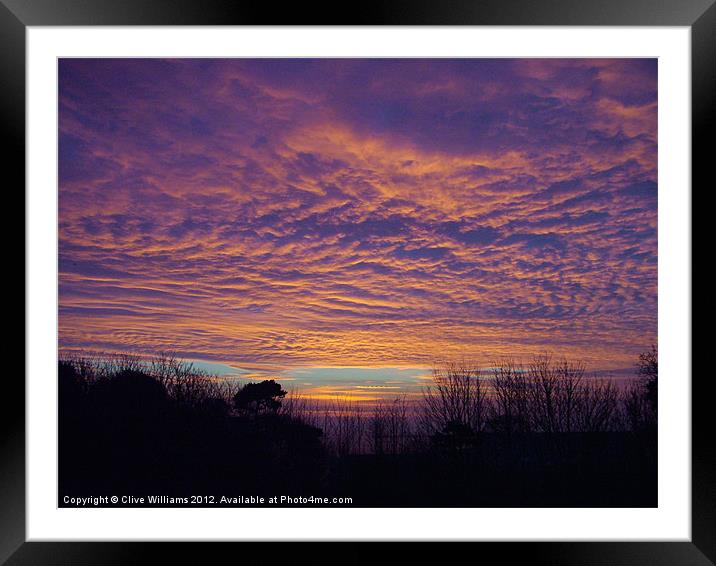 Big Red Sky Framed Mounted Print by Clive Williams