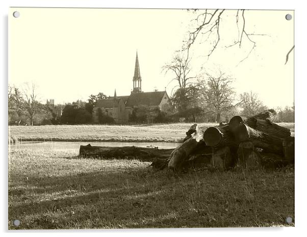 St.Leonard's Charlecote Church Acrylic by simon brown