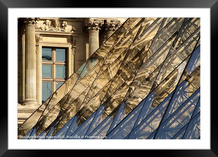 New and Old at The Louvre Framed Mounted Print by Steve Hughes