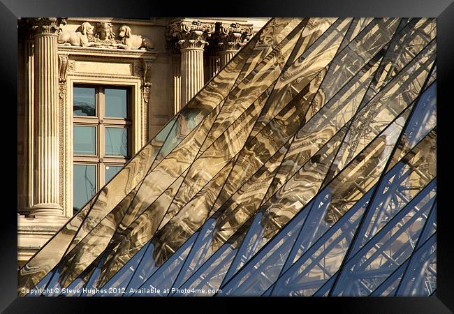 New and Old at The Louvre Framed Print by Steve Hughes
