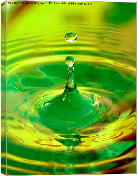 Green water Splash Canvas Print by Steve Hughes