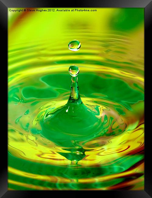Green water Splash Framed Print by Steve Hughes