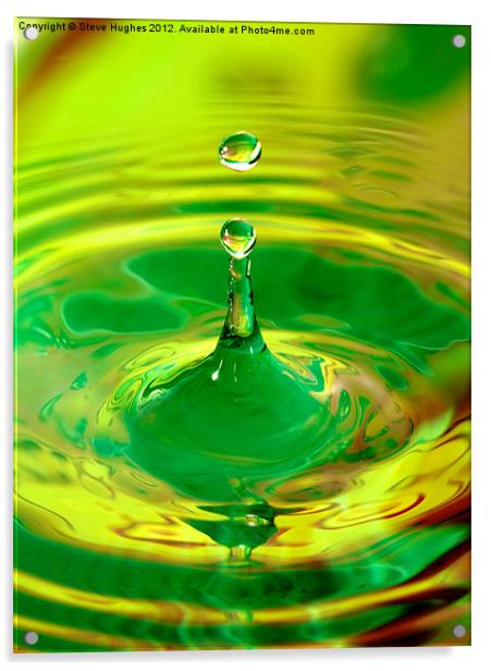 Green water Splash Acrylic by Steve Hughes