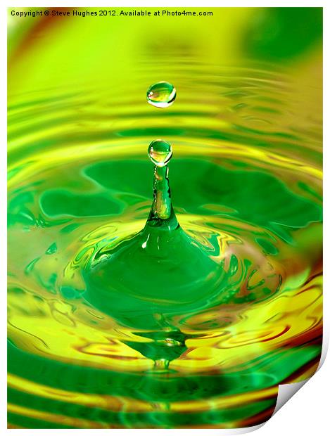 Green water Splash Print by Steve Hughes