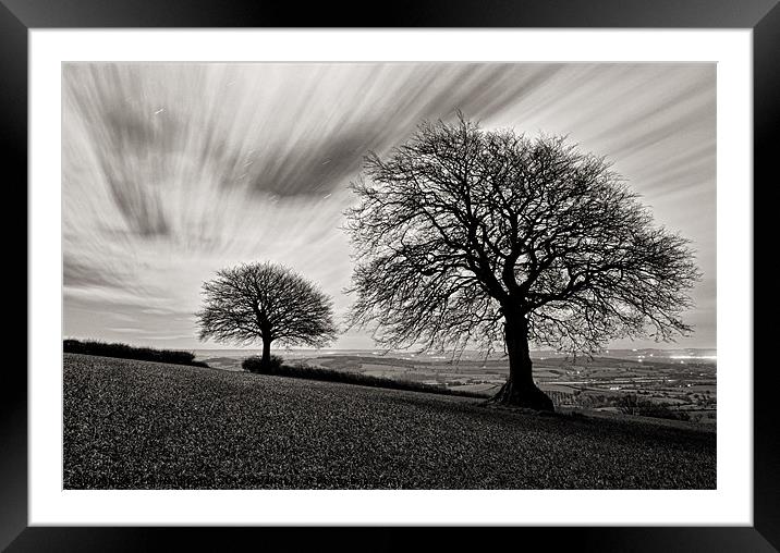 Trees in the light of the moon Framed Mounted Print by Pete Hemington
