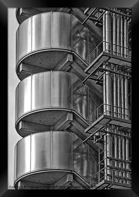 Abstract of Lloyds building, London Framed Print by Francesca Shearcroft
