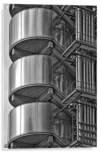 Abstract of Lloyds building, London Acrylic by Francesca Shearcroft