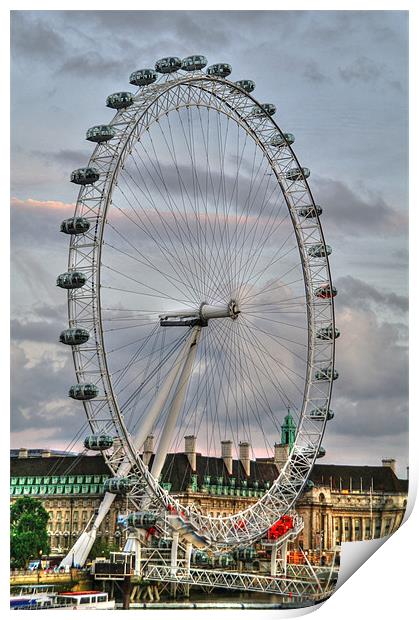 London Eye Print by Libby Hall