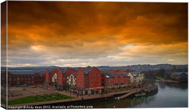 Something brewing over the Exe Canvas Print by Andy dean