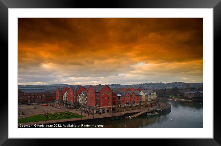 Something brewing over the Exe Framed Mounted Print by Andy dean