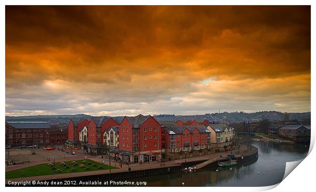 Something brewing over the Exe Print by Andy dean