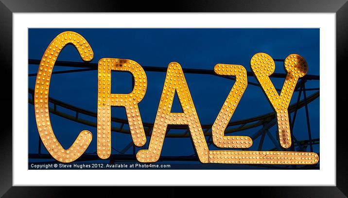 Crazy amusement lights Framed Mounted Print by Steve Hughes
