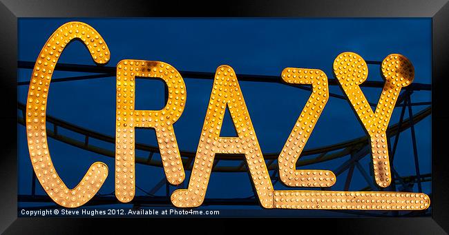 Crazy amusement lights Framed Print by Steve Hughes