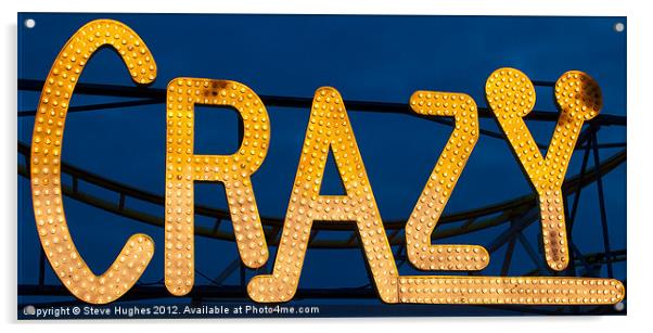 Crazy amusement lights Acrylic by Steve Hughes