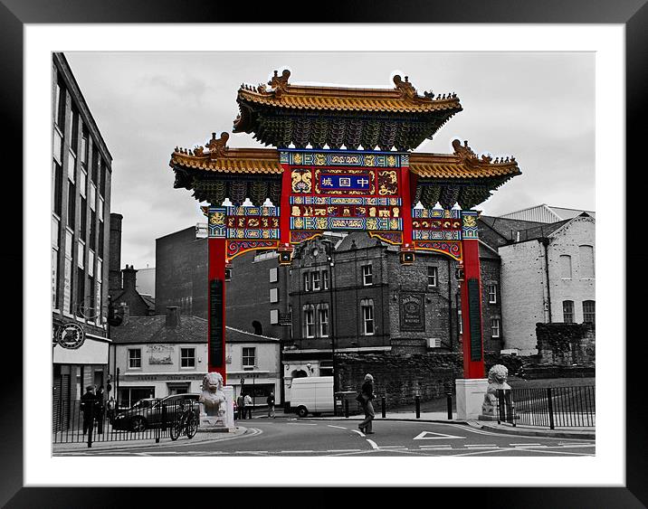 China Town Tori Gate Framed Mounted Print by John Ellis