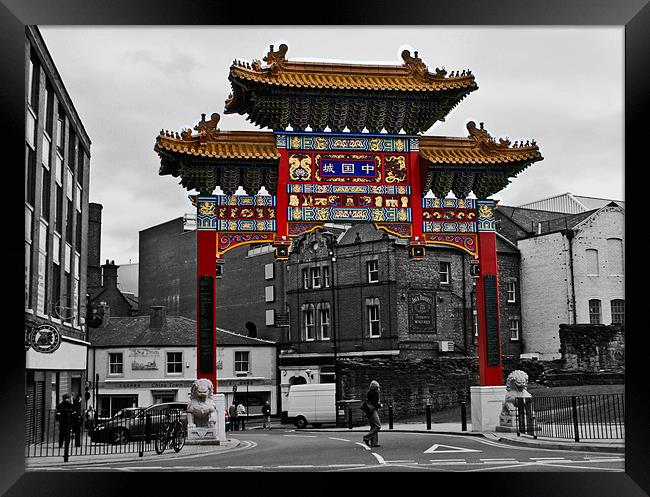 China Town Tori Gate Framed Print by John Ellis
