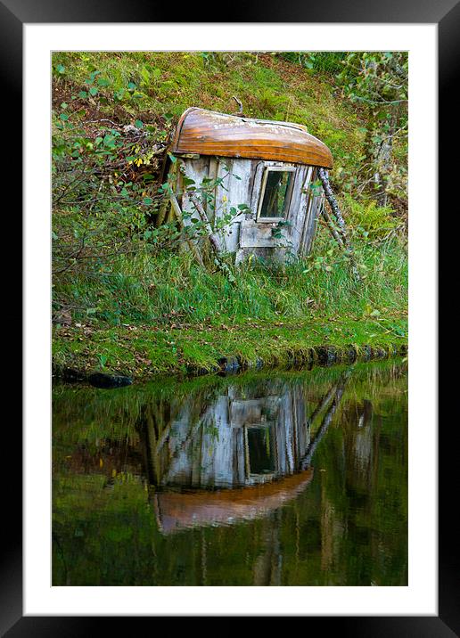 Boathouse Reflection Framed Mounted Print by George Cox