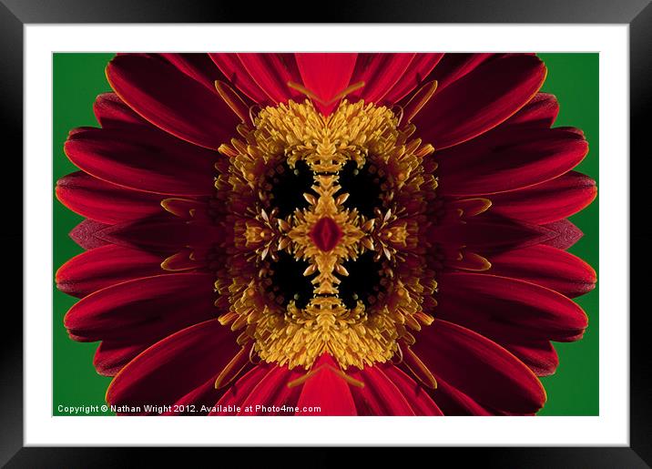 Kaleidoscope red and yellow Framed Mounted Print by Nathan Wright