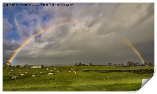 Rainbow Over Staindrop Print by Jim kernan