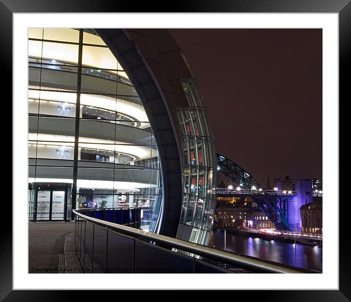 Sage Gateshead at Night Framed Mounted Print by David Pringle