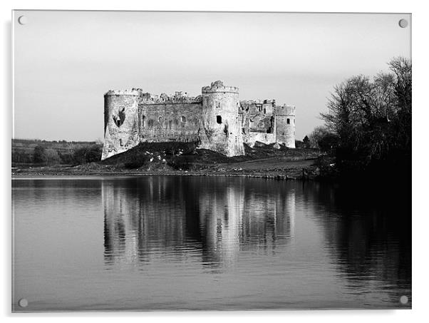 Carew Castle.Pembrokeshire.Wales. Acrylic by paulette hurley
