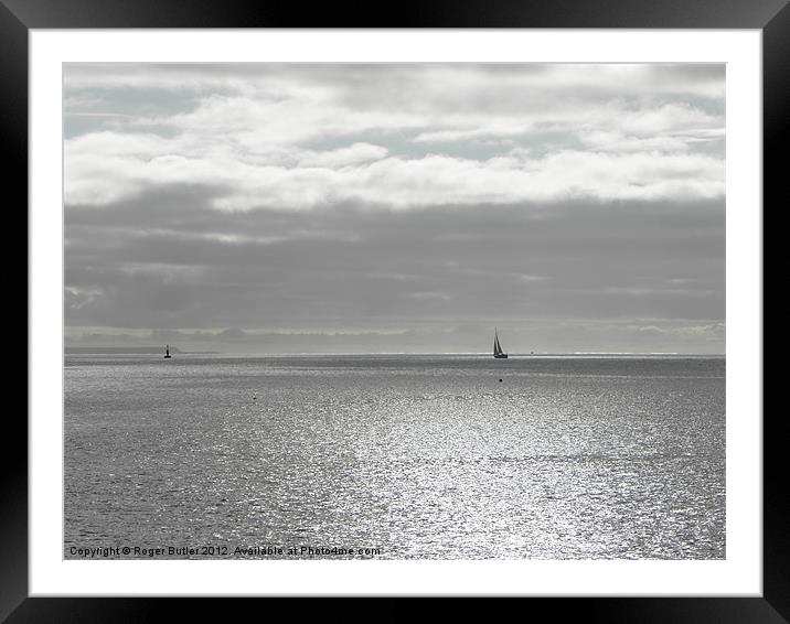 The Lonely Sea and Sky Framed Mounted Print by Roger Butler