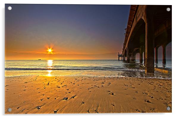 Sunrise by the Pier Acrylic by Jennie Franklin