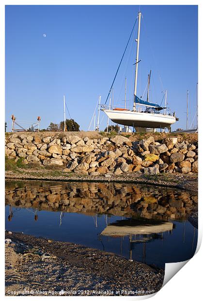 Sailing boat shipyard Print by Alfani Photography