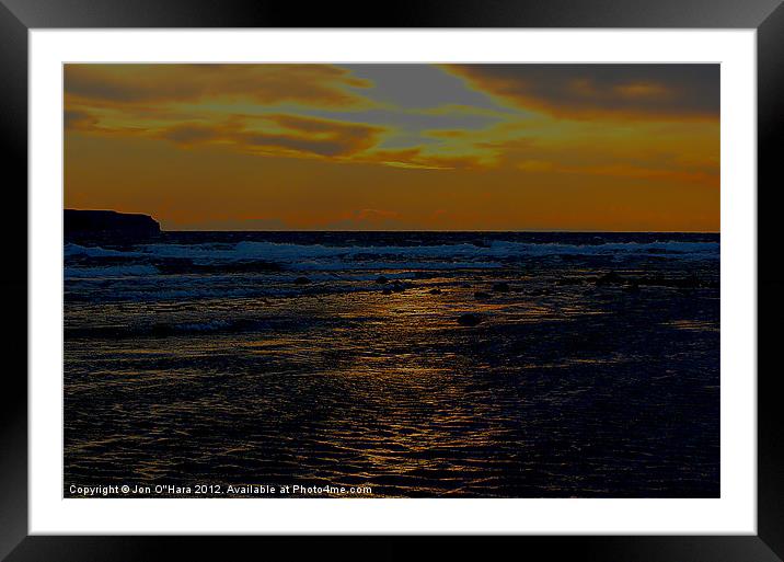 BEACH SUN REFLECTION Framed Mounted Print by Jon O'Hara