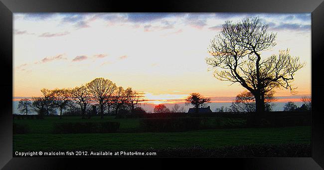 SUNSET OVER CHESHIRE Framed Print by malcolm fish