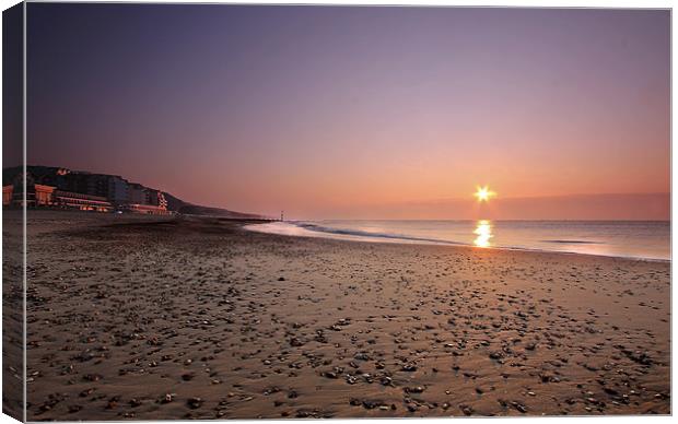 Sunrise over Boscombe Canvas Print by Jennie Franklin
