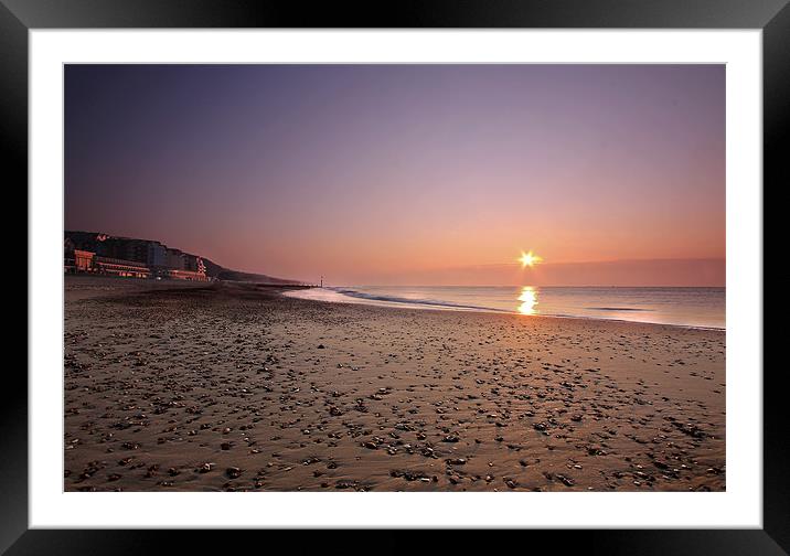 Sunrise over Boscombe Framed Mounted Print by Jennie Franklin