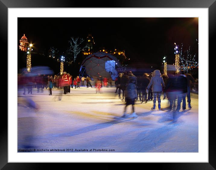 Skaters on the move Framed Mounted Print by michelle whitebrook