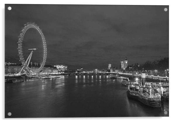 London Skyline bw Acrylic by David French