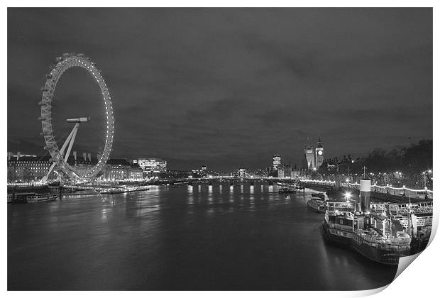 London Skyline bw Print by David French