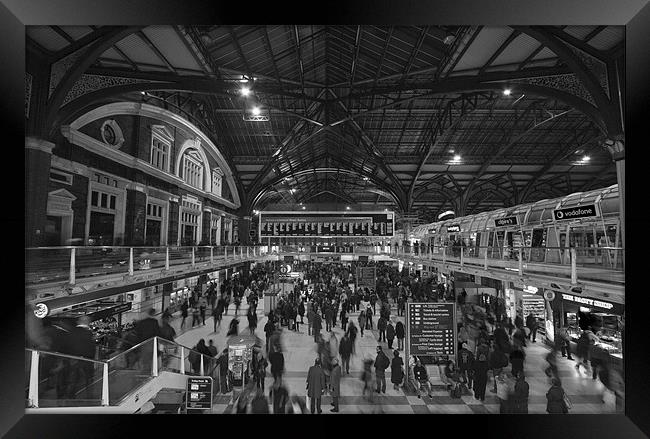 Liverpool Street Station bw Framed Print by David French
