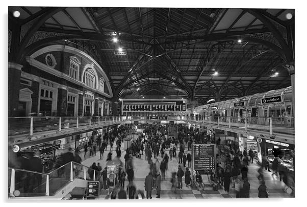Liverpool Street Station bw Acrylic by David French