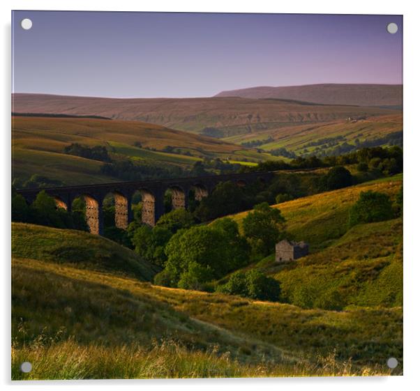 Yorkshire Dales Dent Head Railway Viaduct Acrylic by Ashley Chaplin