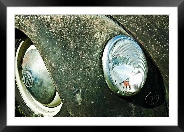 Old VW Beetle Framed Mounted Print by JG Mango
