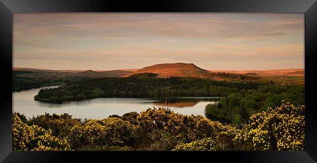 Dartmoor Reservoir Sunset Framed Print by Ashley Chaplin