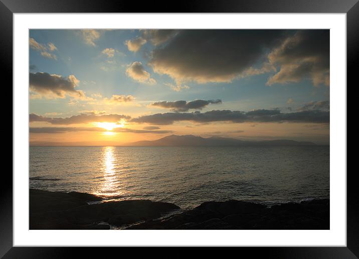 arran sunset Framed Mounted Print by jordan  mcluckie