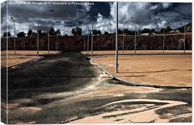 Empty Car Park in Algodonales Canvas Print by JG Mango