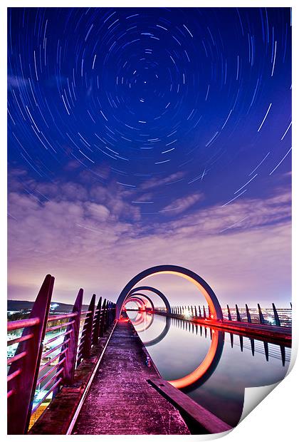 Falkirk Wheel Startrail Print by Andrew Jack